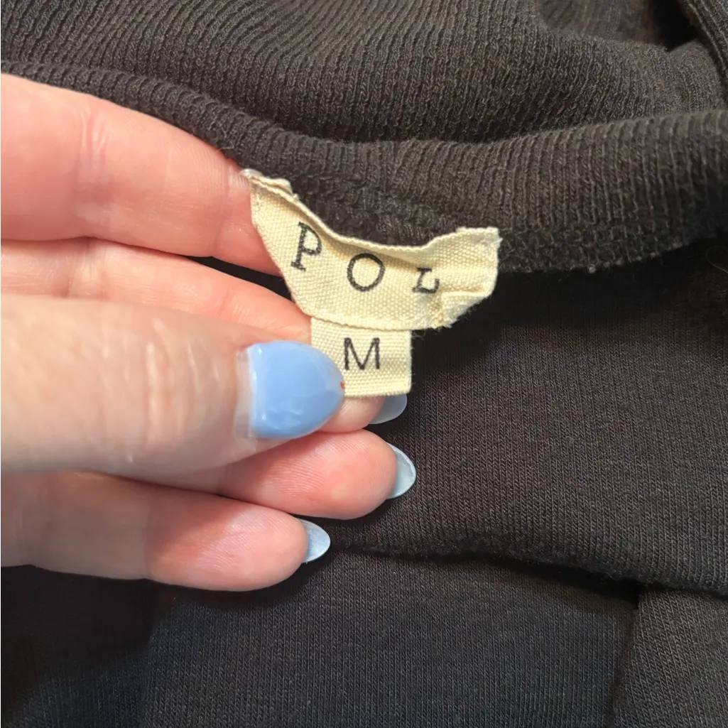 POL Black and Brown Long Sleeve Hooded Dress size M - Image 8