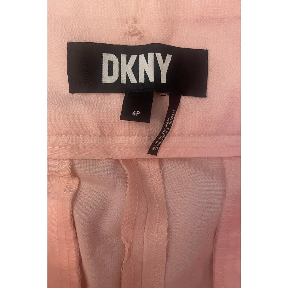 DKNY High Waisted Size 4 Tie Front Pink Barbiecore Lined Ankle Pants, A66 - Image 7