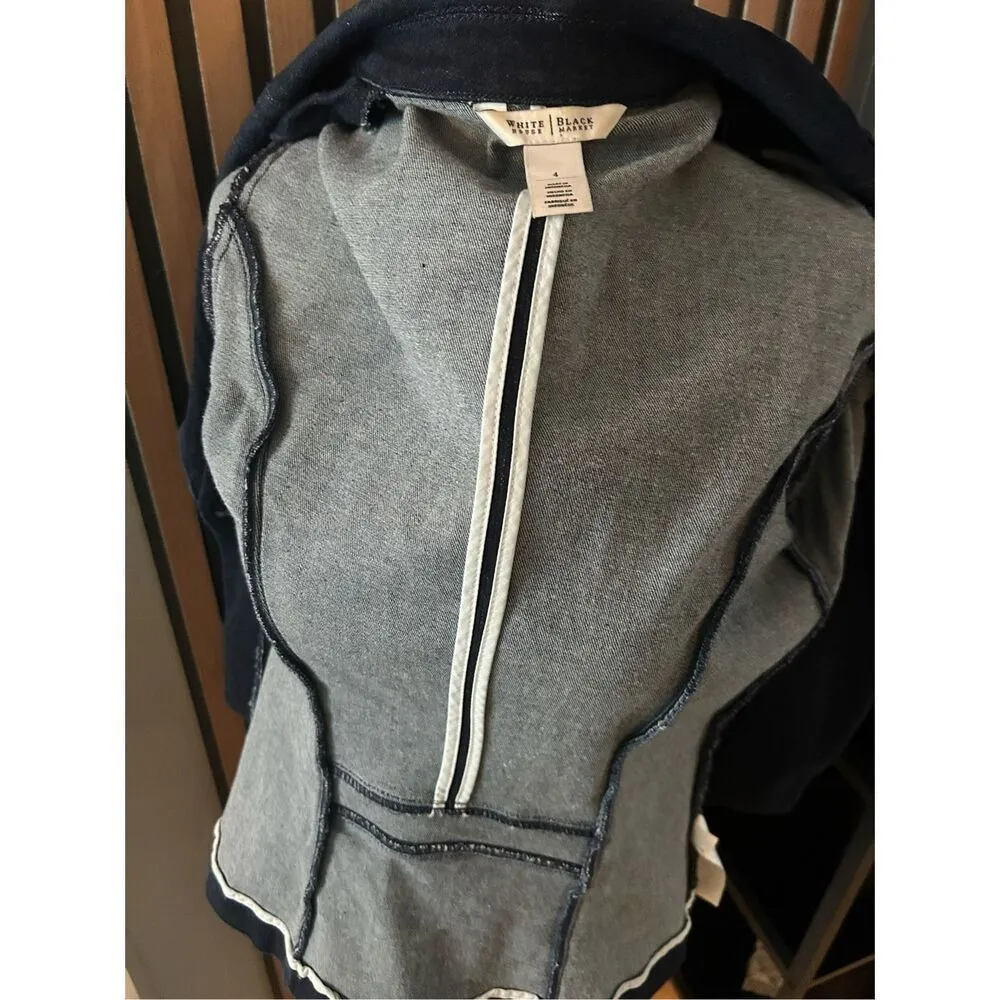 White House black market blue jacket blazer size 4 stylish form fitting ￼ - Image 6