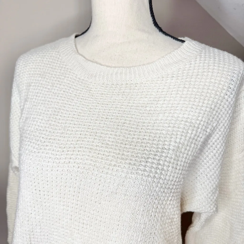 Aritzia Wilfred Free Crewneck Merino Wool Knit Sweater Cream White Medium M - Image 3