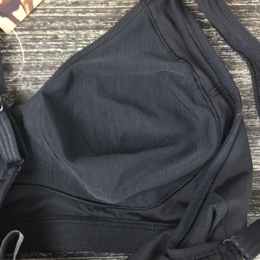 Adidas Black Athletic Sport Cropped Medium Support Bra New 32D - Image 4