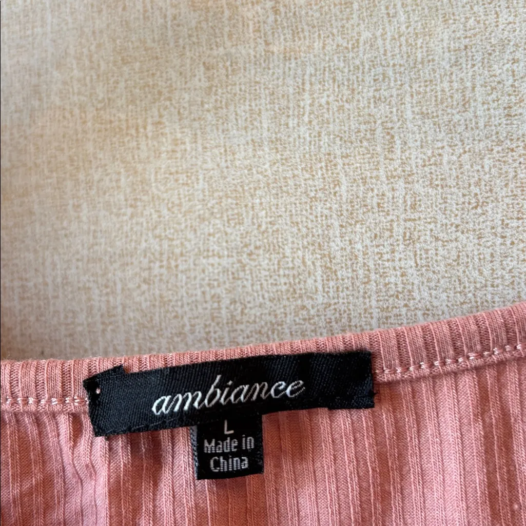 Ambiance junior Mauve Ribbed Shirt large - Image 3