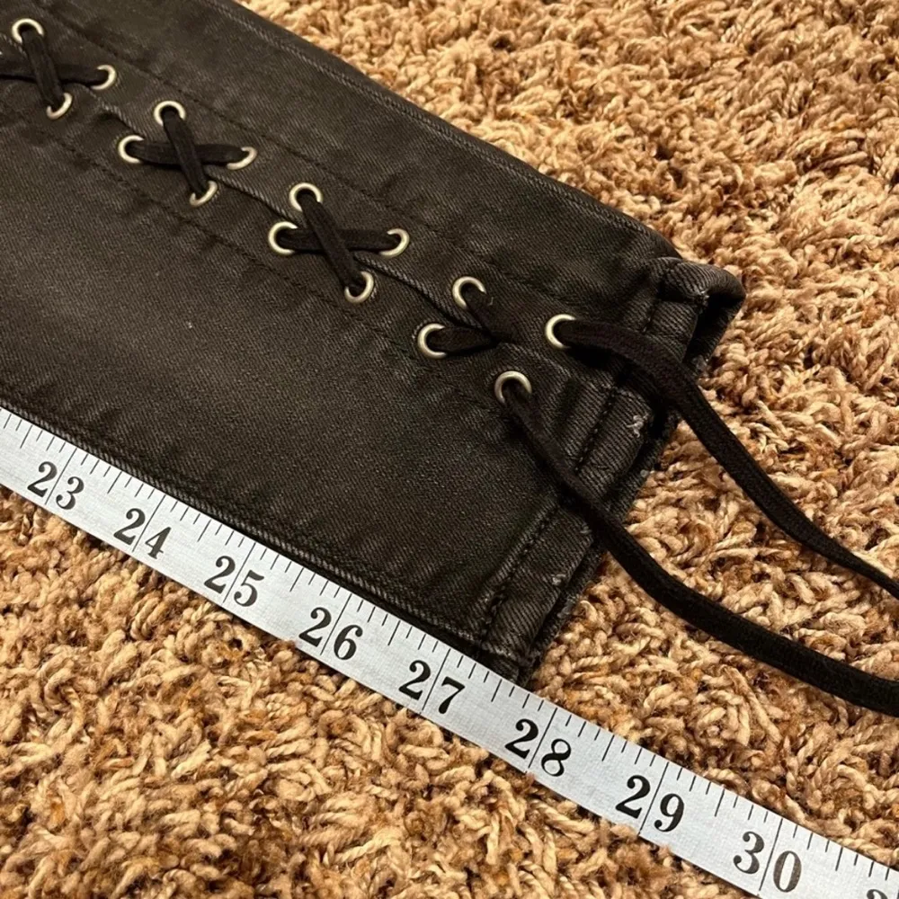 Express Lace Up Mid Rise Ankle Leggings Jeans - Image 9