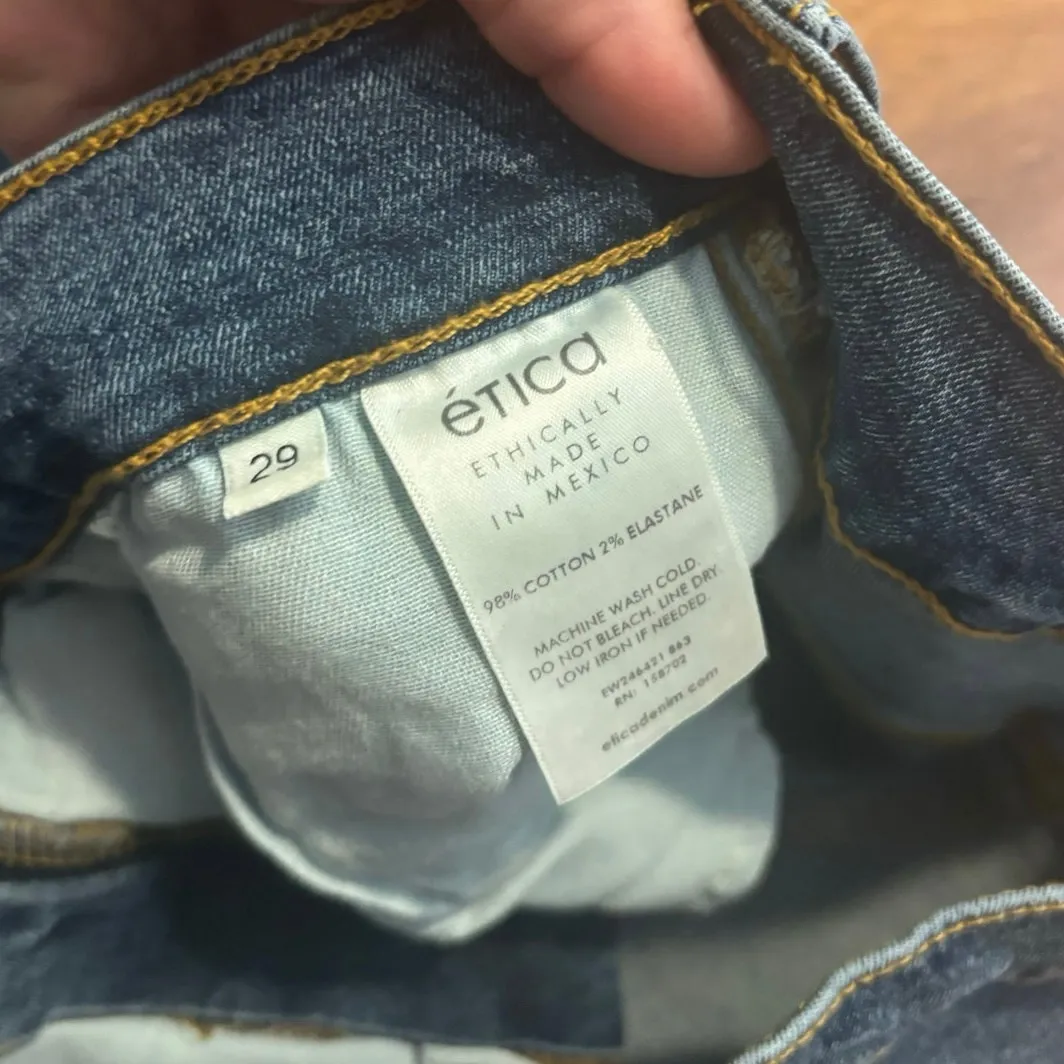 NWT Etica Anya High Waist Modern Flare Leg Crop Jeans In Northport Size 29 Blue - Image 6