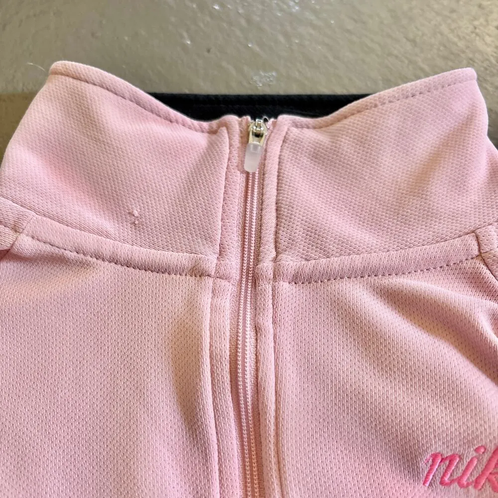 Nike Pink Quarter Zip Womens Small Y2K Grey Tag VTG Nike Lightweight Jacket - Image 3