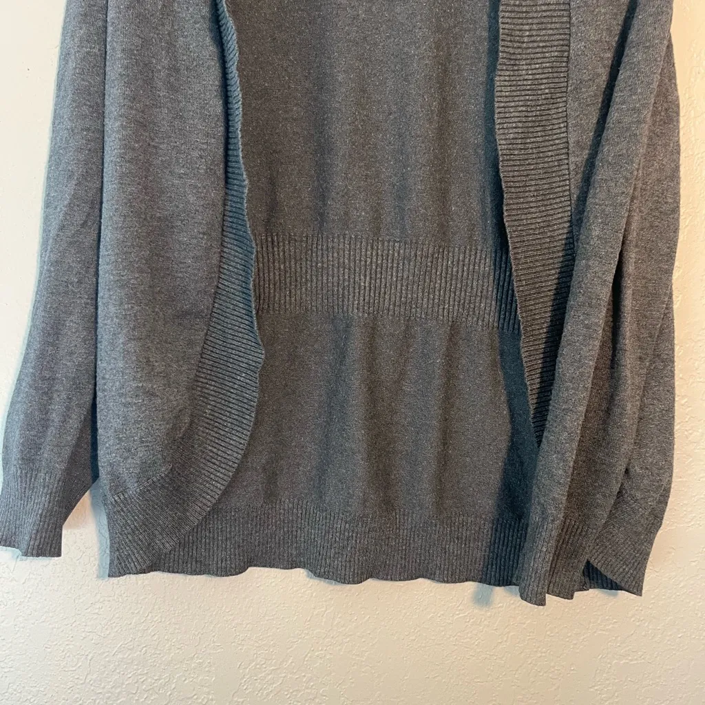 Faded Glory Gray Shawl Collar Cardigan Sweater Top Long Sleeve SZ S Casual - Image 2