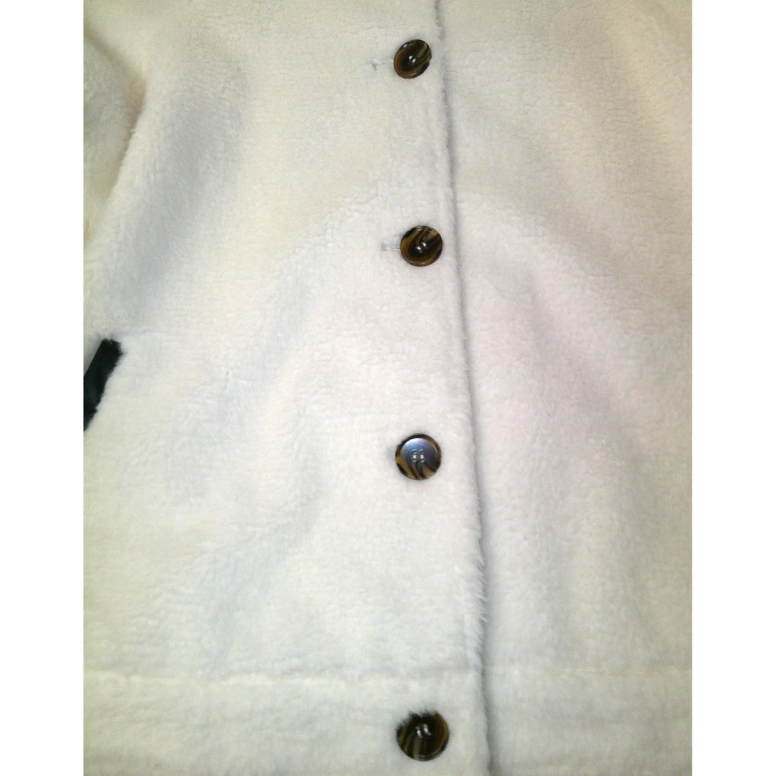 New NWOT Joe's Jeans Faux Fur Sherpa Jacket Milk White Womens Medium Vegan Soft - Image 6