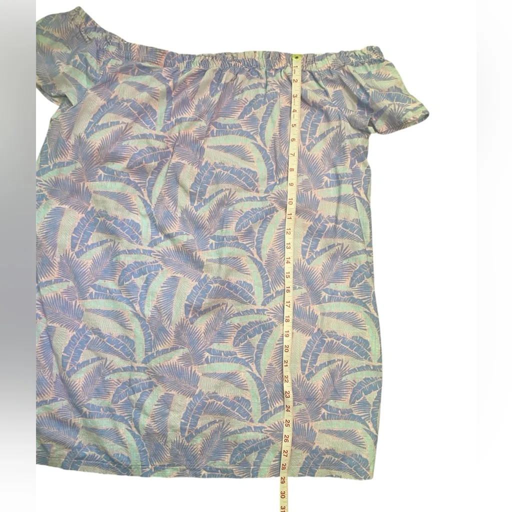 Vineyard Vines Hibiscus Print Island Palm Cotton Off The Shoulder Mini Dress - Image 3