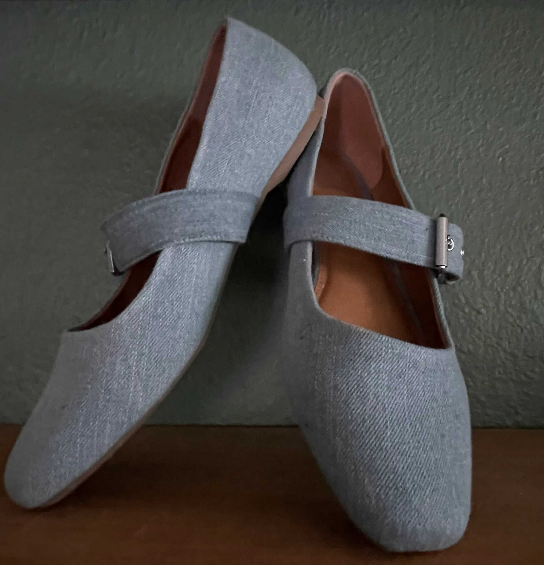 Denim Mary Jane Flats Size 8 - Image 3