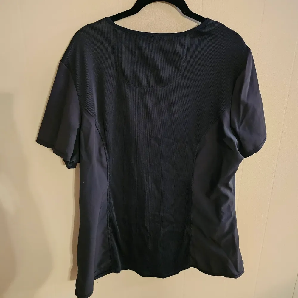 EUC XL Black Cherokee Women's Mock Wrap Solid Scrub Top - Image 3