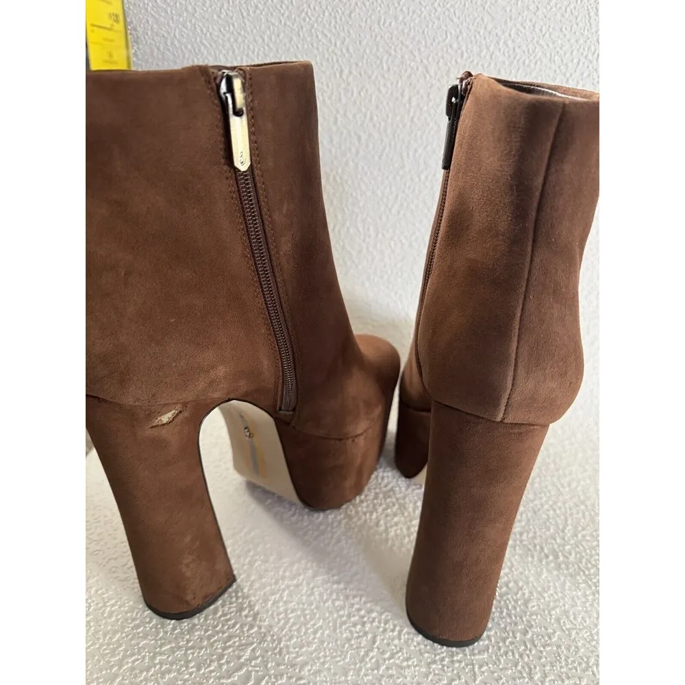 Sam Edelman Eli  Toasted Coconut Closed toe Suede Platform Ankle Dress Boots 9M - Image 7