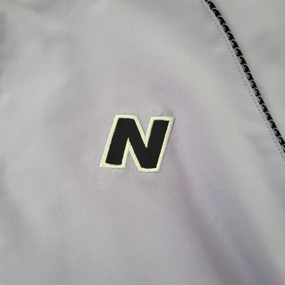 New Balance Lavender Track Jacket Bomber Full Zip Houndstooth Collar Size XL - Image 2
