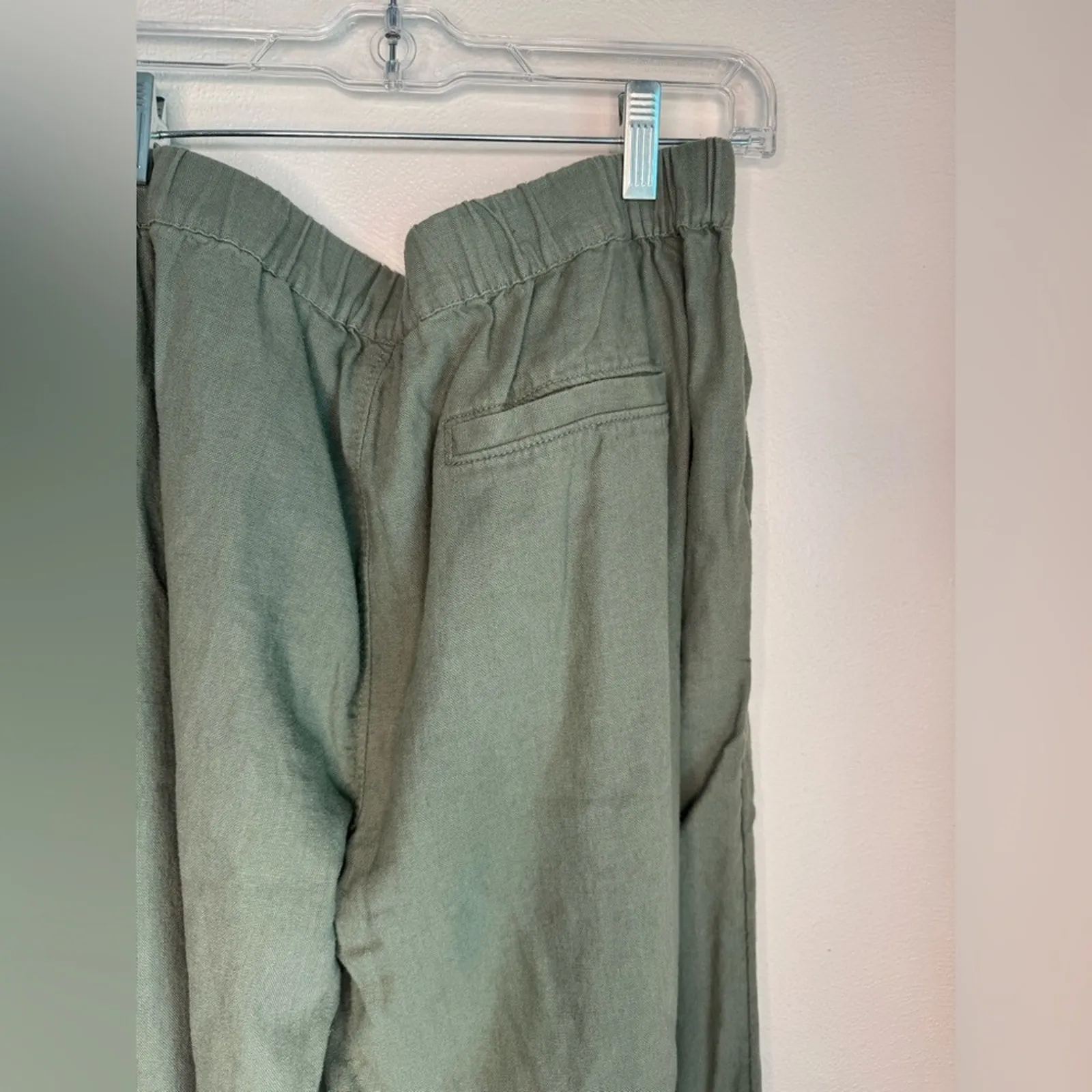 Caslon Linen Blend Olive Green Wide-Leg Pants - Image 5