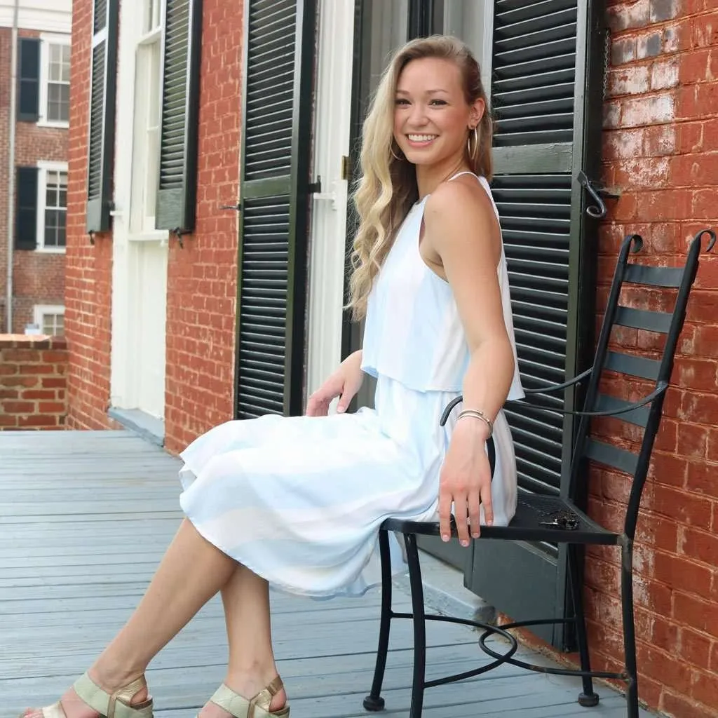 Lauren James Nassau Stripe Dress Size XL Blue and White Halter Sleeveless New - Image 13