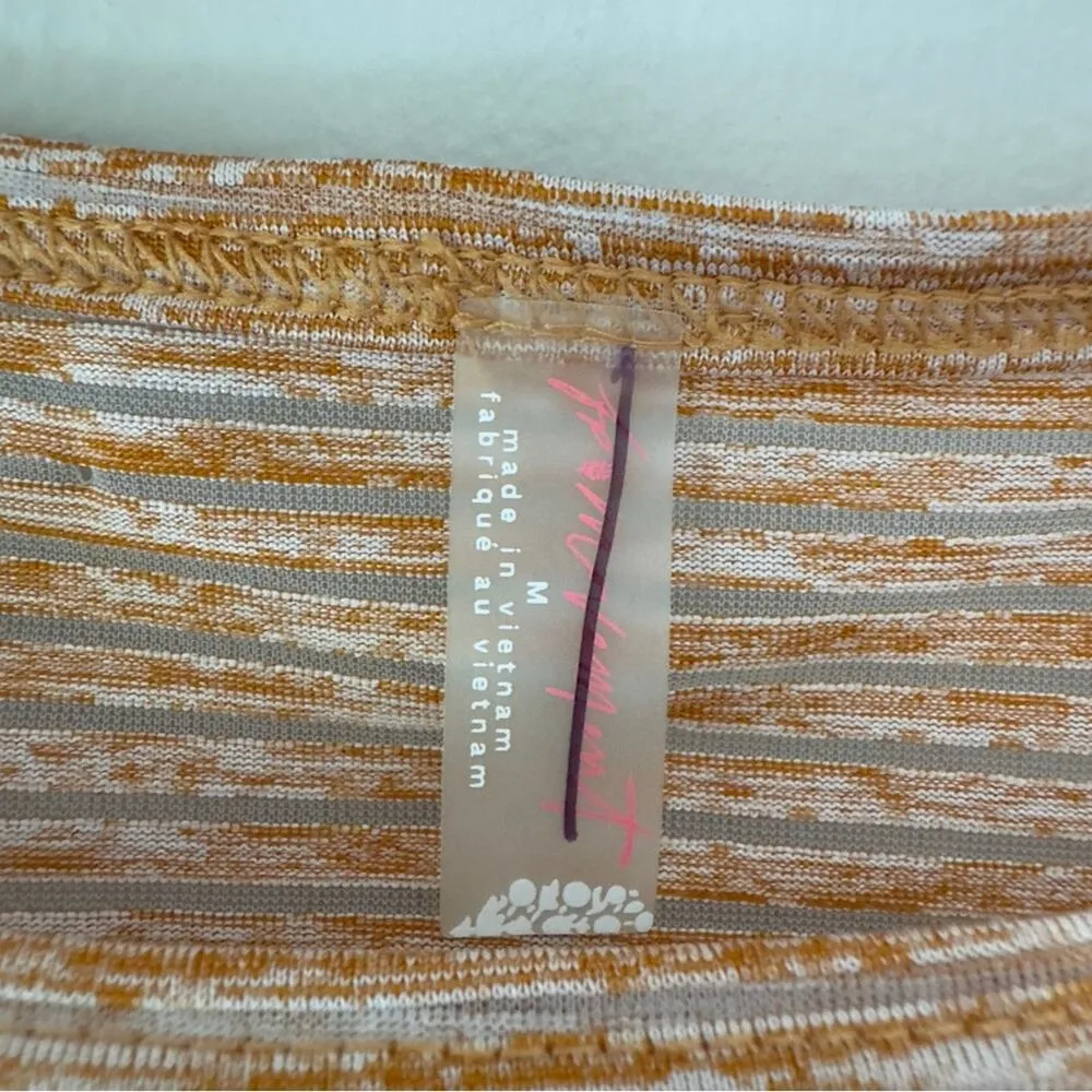 Free People FP Movement Open Back Short Sleeve Top Cinch Tie Side Waist Striped - Image 9