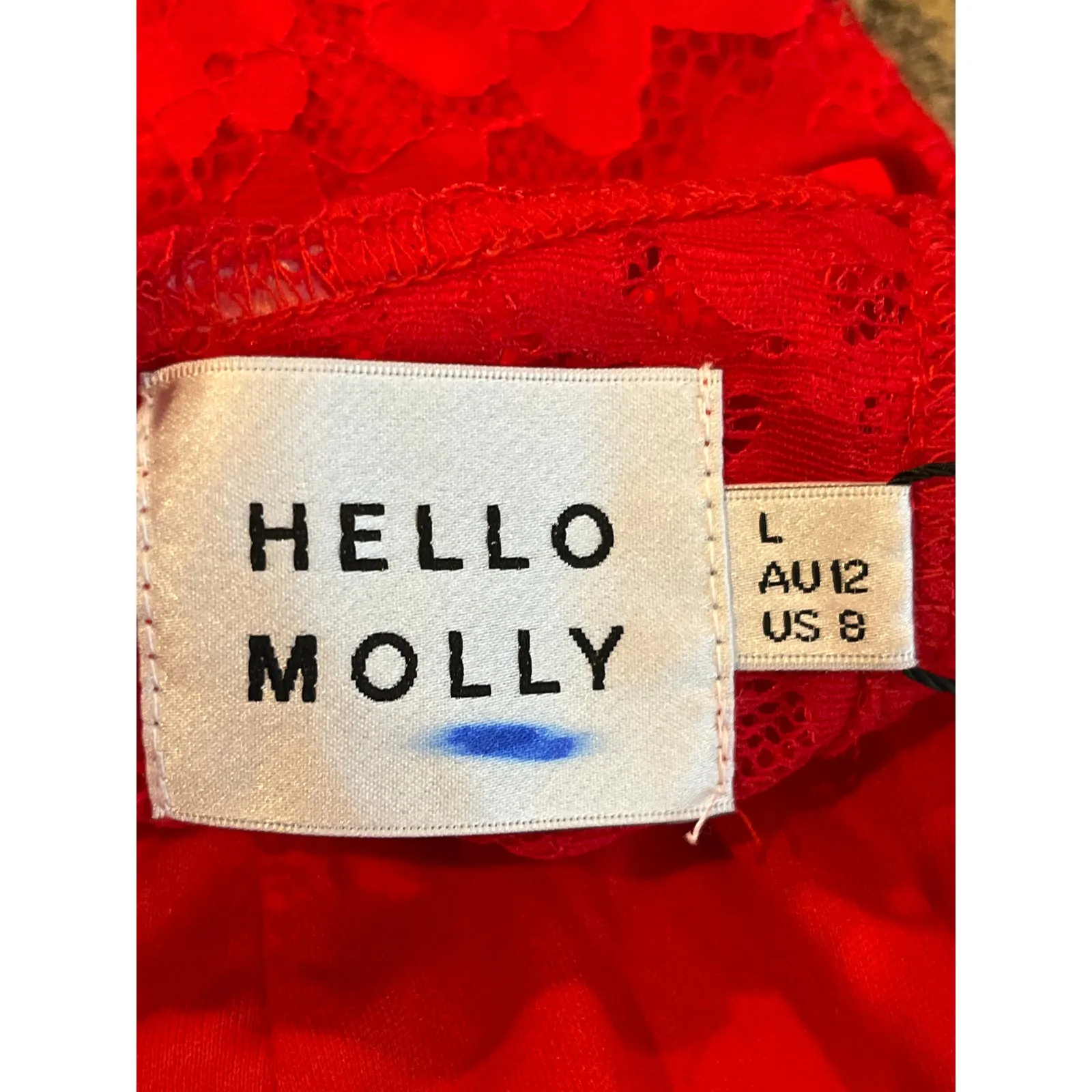 Hello Molly NEW Size 8‎ Run Away with Me Red Lace Mini Dress - Image 9