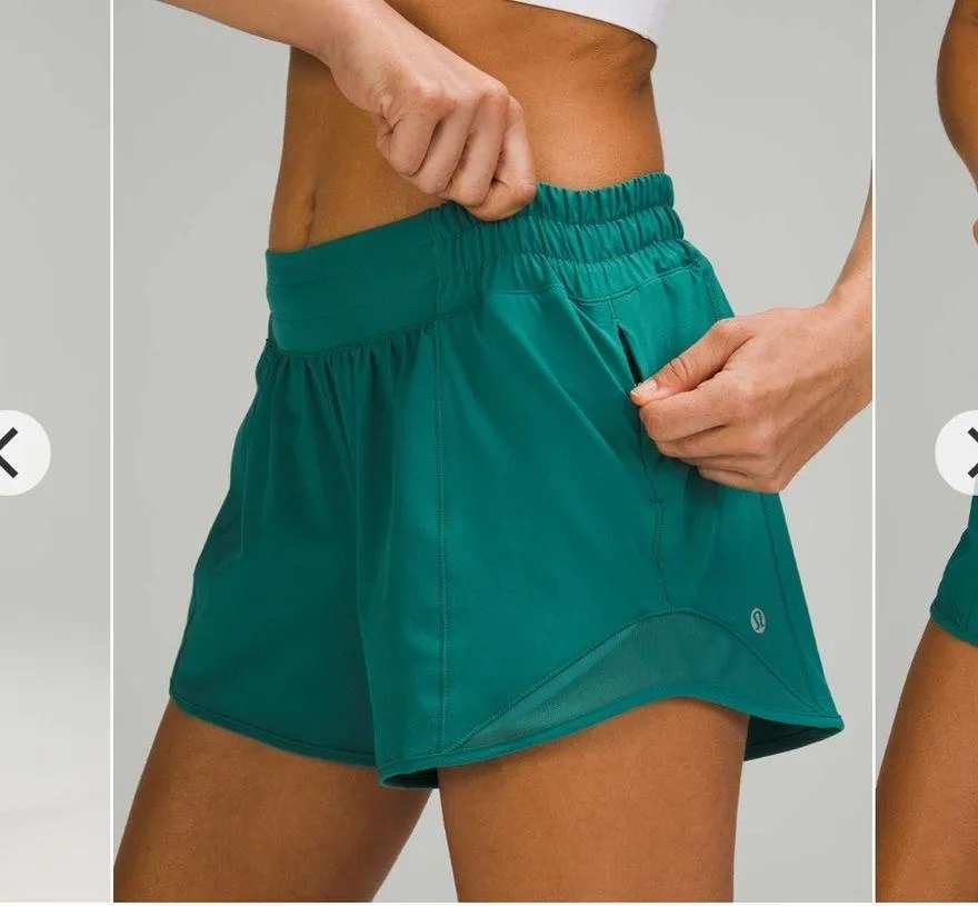 Lululemon hotty hot low rise shorts Teal Women's size 6 - Image 5