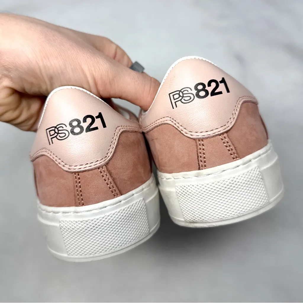 PS821 Alpha LE #007 Nubuck Leather Cutout Sneaker Shoes Trainers Blush Pink 36 Size 5 - Image 9