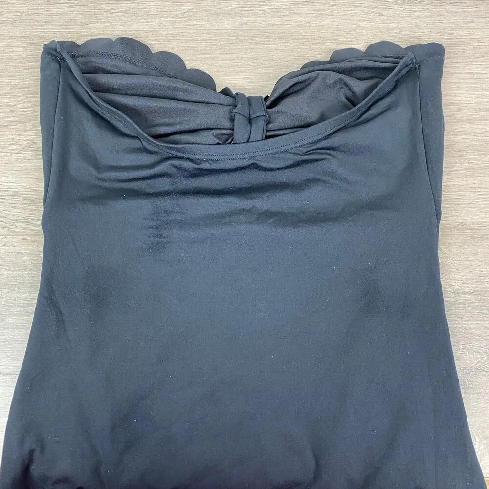 Kate Spade Black Scalloped Bandeau One Piece Swimsuit Sz.L - Image 11