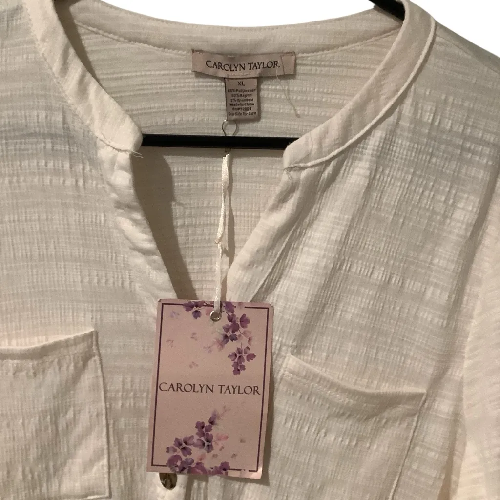Carolyn Taylor Button Down Long Sleeve or 3/4 Sleeves SEE PIC. Size XL BRAND NEW - Image 6