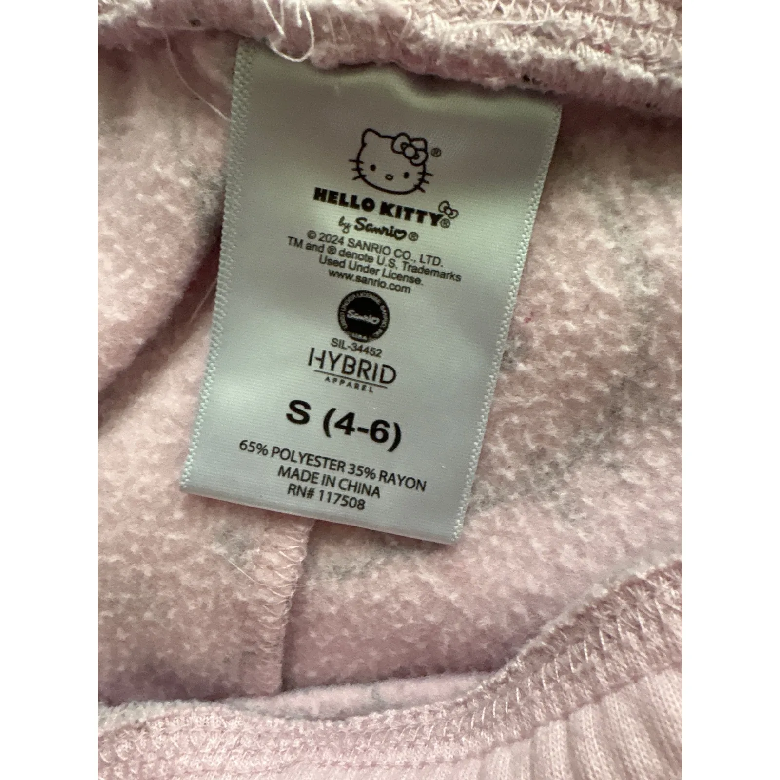 Hello Kitty Lounge Pants Pajama Sweatpants Women's Size S Pink All Over Print - Image 3