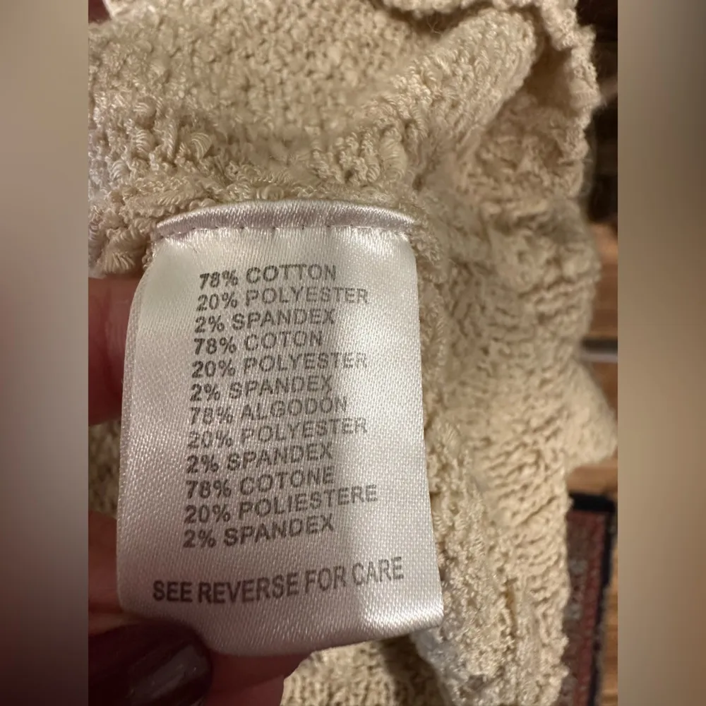 EUC MIRACLE CITY BOHEMIAN SWEATER KNIT 🧶 NATURAL COLOR WITH CROCHET BACK Tan - Image 5