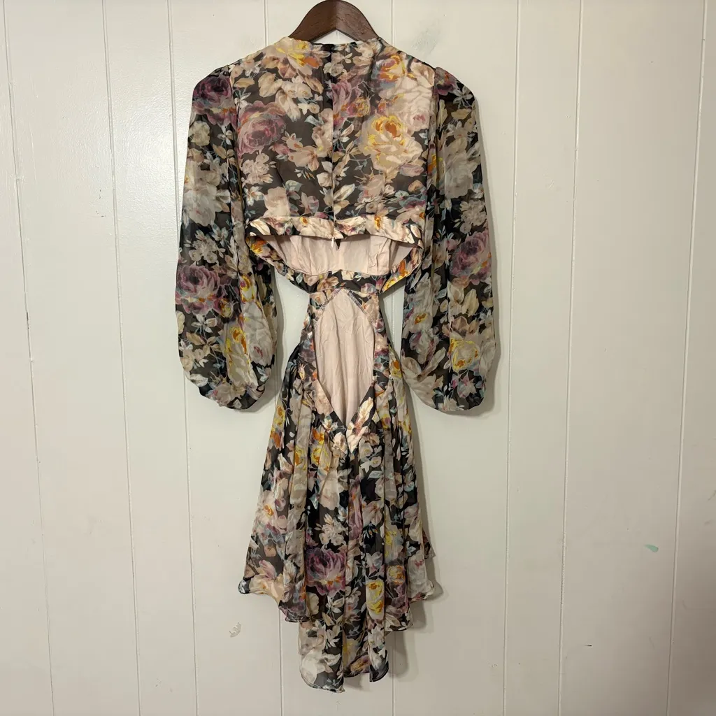 Hello Molly Sandcastle Floral Cutout Mini Dress Size 4 Femenine , Festive - Image 8