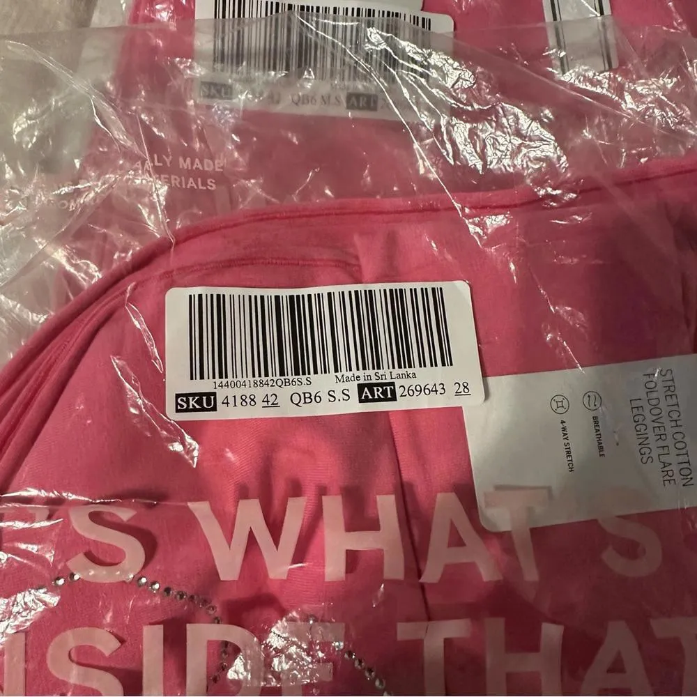 Y2K Victoria’s Secret PINK Bling Foldover Flare Leggings - Image 2