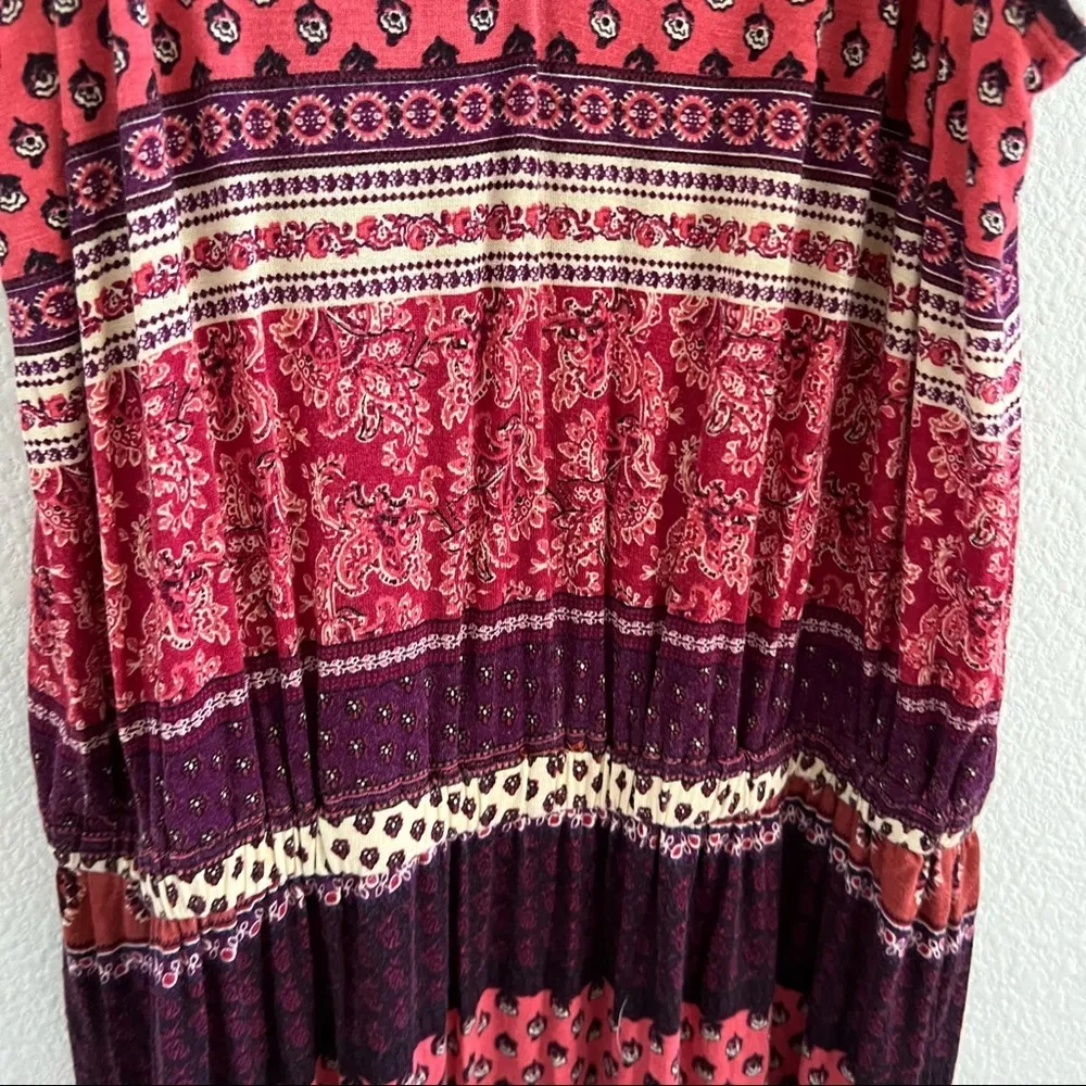 American Eagle Soft & Sexy Festival Boho Gypsy Printed Strappy Slit Dress S - Image 8
