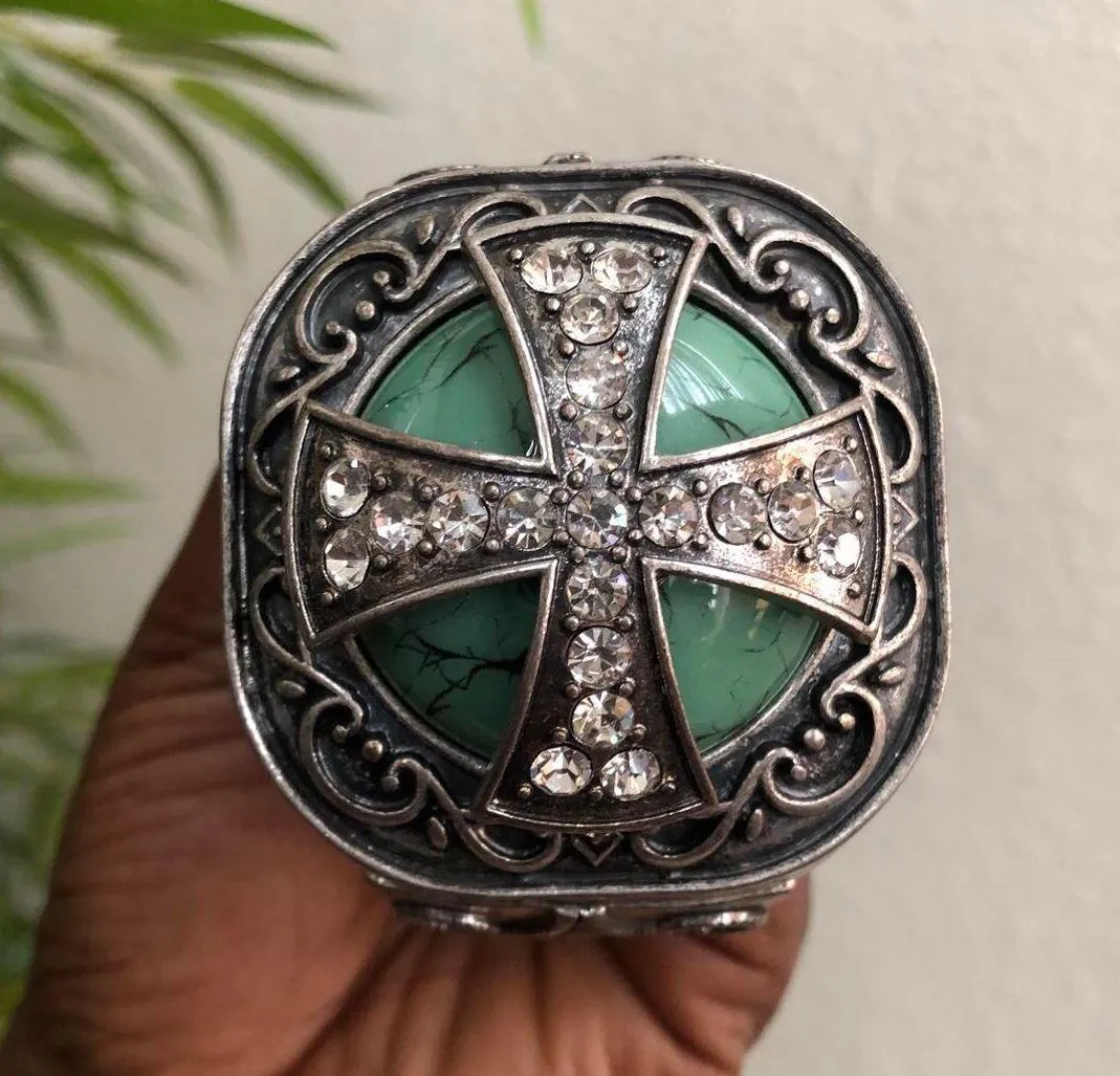 Rare Custom Goth grunge whimsygoth Large chunky green turquoise - Image 3