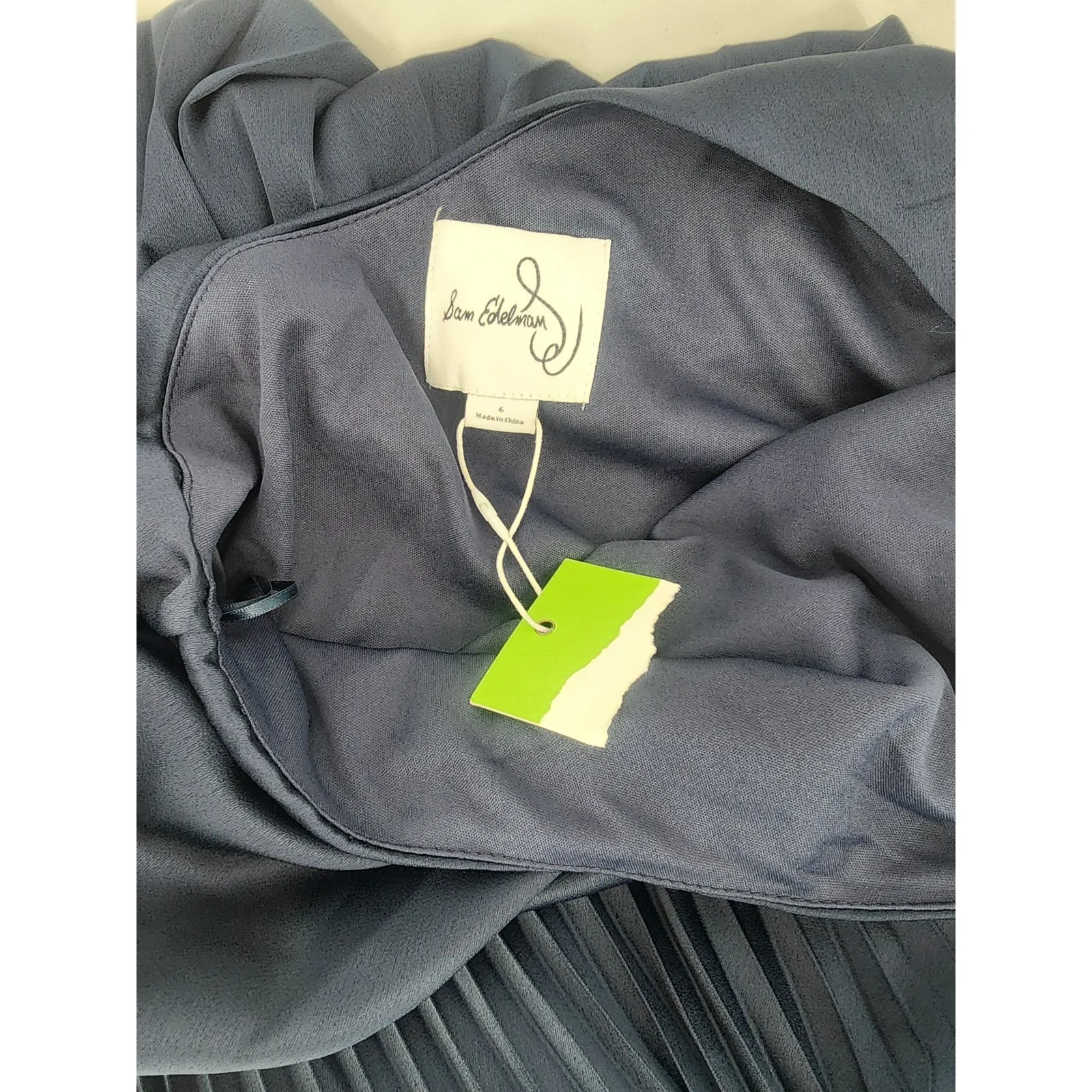 Sam Edelman Navy Blue Pleated One Shoulder Dress Women's Size 6 - Image 6