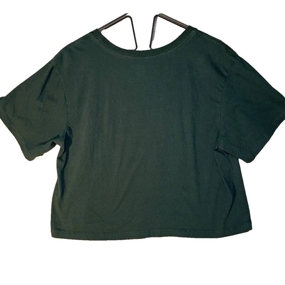 Vans  Cropped Shirt Green Womens Size Large Casual School Short Sleeve - Image 6