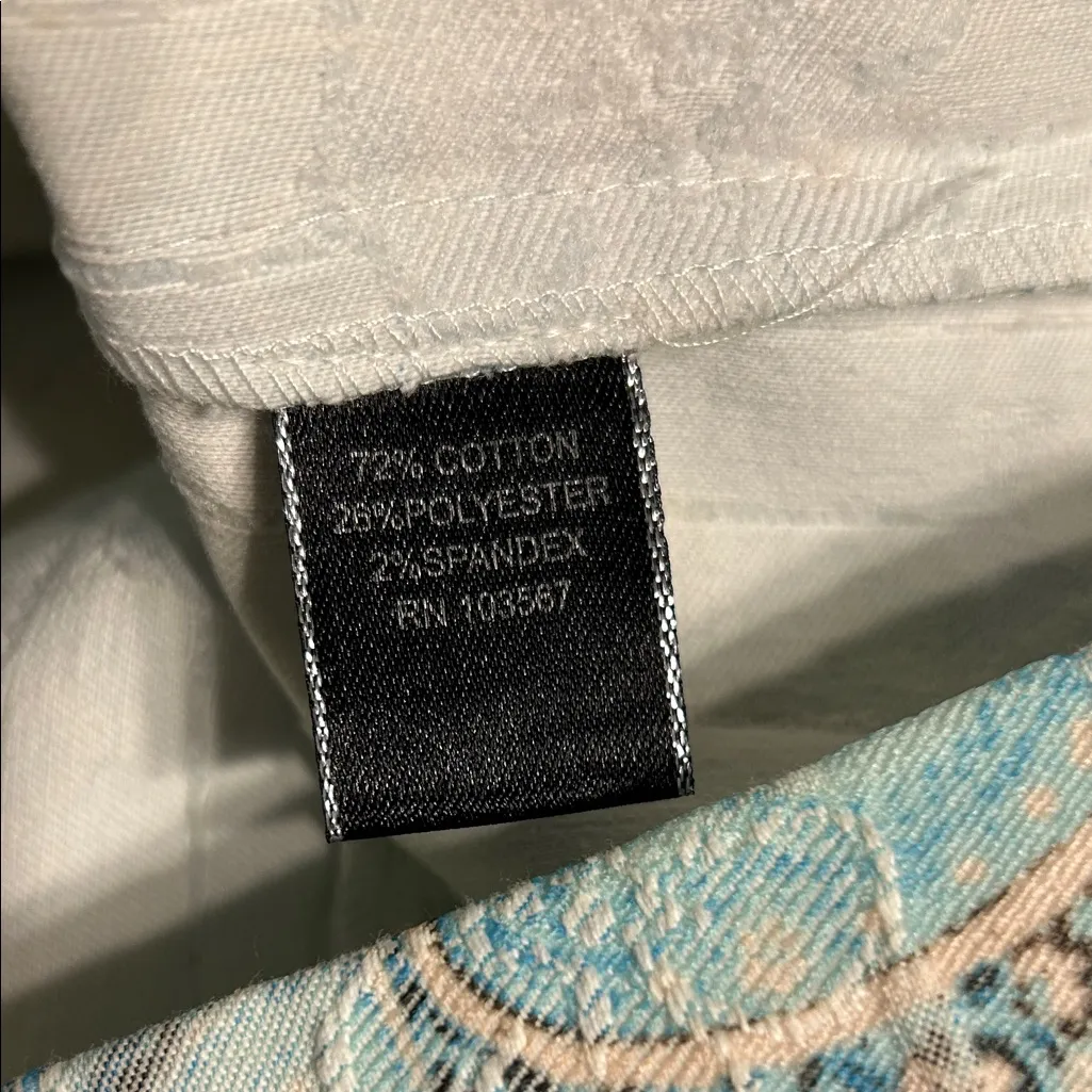 Analogy Women's Paisley Jean Jacket in Blue and Green Size 2X - Image 6