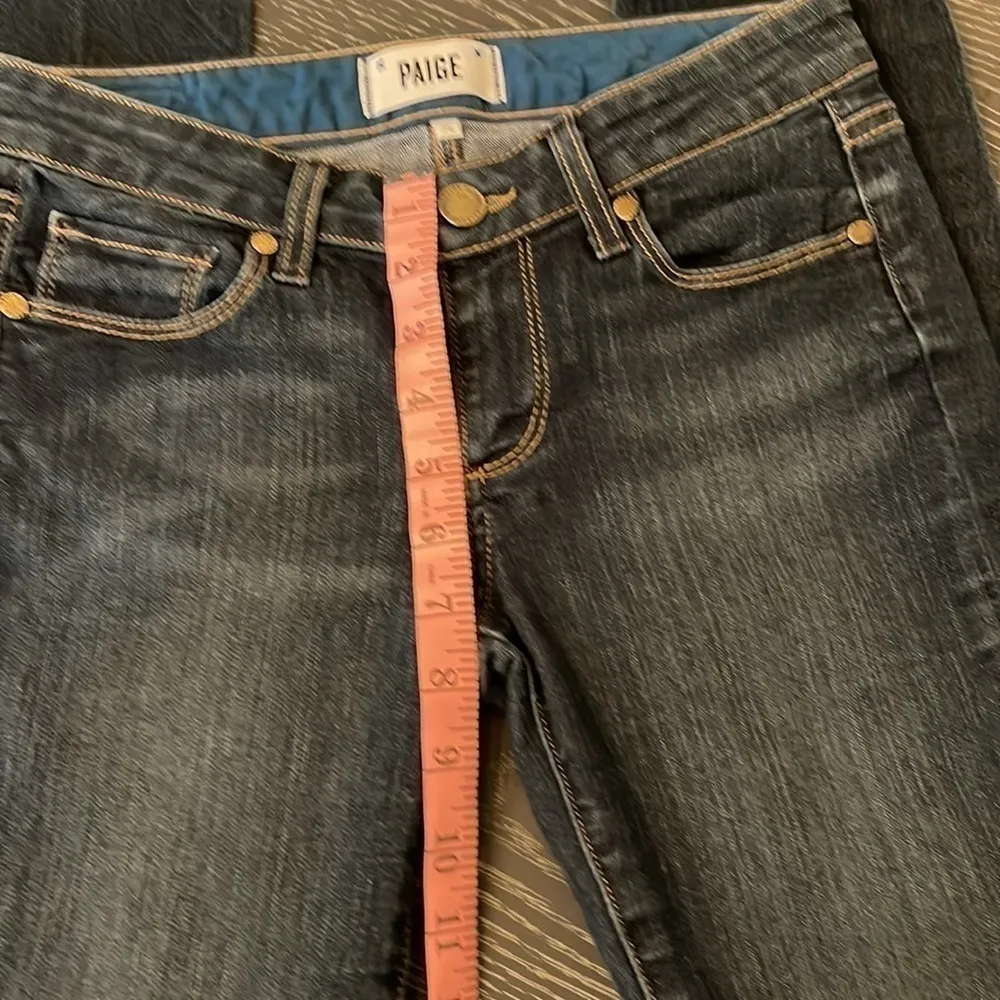 Paige Denim Sz 25 Skyline skinny Mid Rise jeans Straight Leg Anthropologie Dark - Image 7