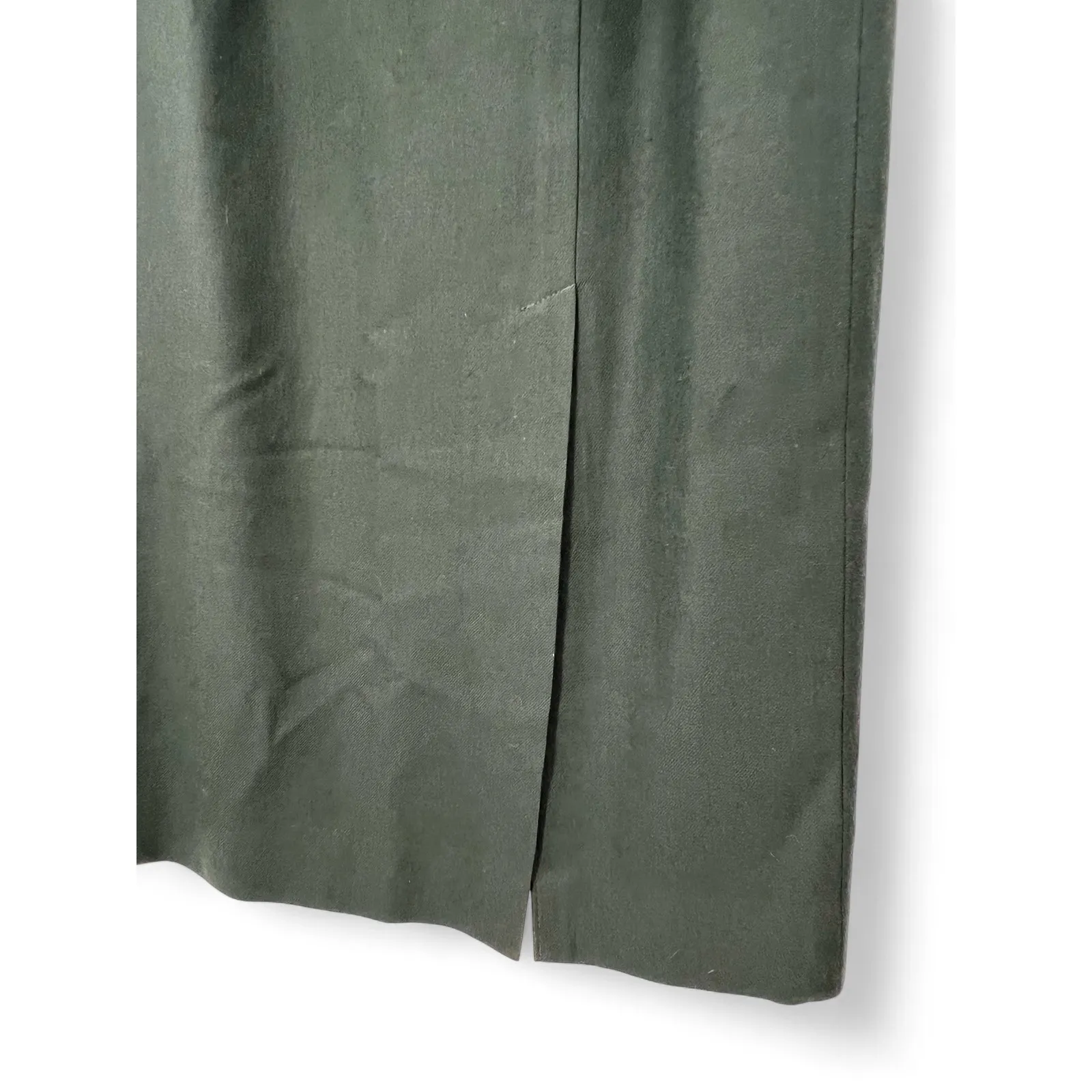 VINTAGE Pendleton 10- 90's Pure Wool Hunter Green Skirt Pencil Hits Below Knee - Image 4