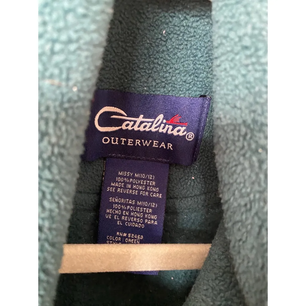Catalina Teal Full Zip Fleece Jacket Cozy Outdoor Layer M Quiet Luxury - Image 6