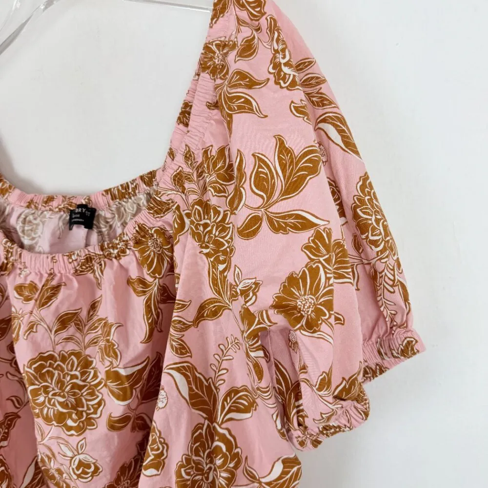 NWT  Classic Crop Square-Neck Puff-Sleeve Top Pink Plus Size 14/16 - Image 4