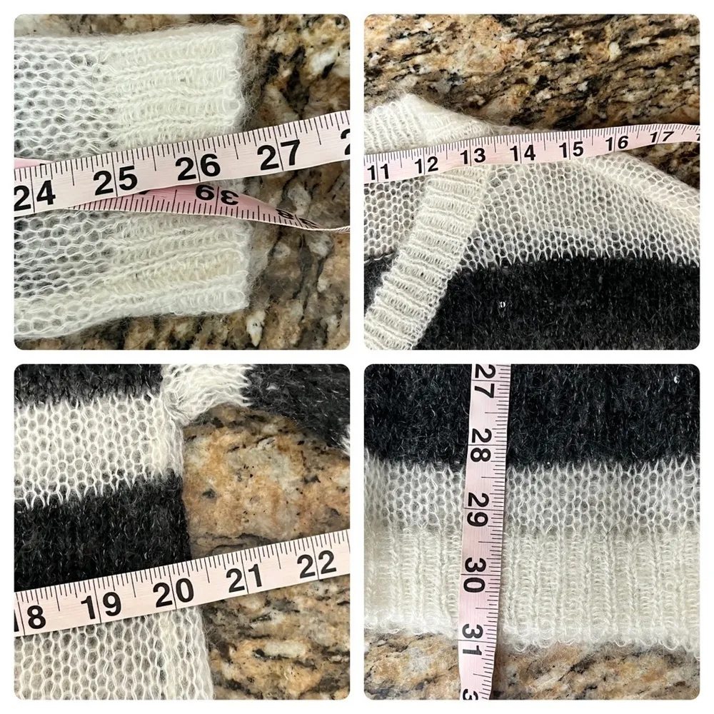 Karl Lagerfeld Striped Open Knit Sheer Sweater Dress S Nautical Oversized - Image 6