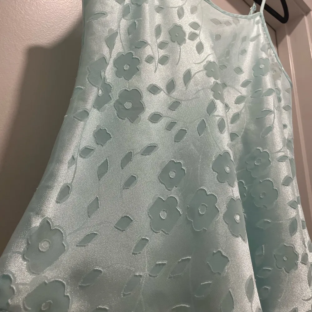 VTG 90s Cinema Etoile Aqua Blue Floral Camisole Cami Tank Top - Image 6