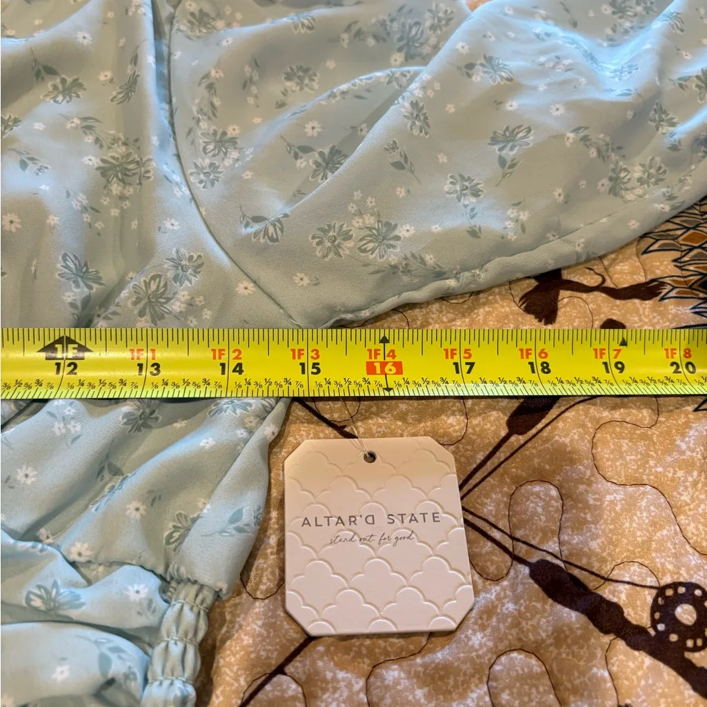 Altar'd State Lisa Floral Mini Dress sage women’s S NWT - Image 11