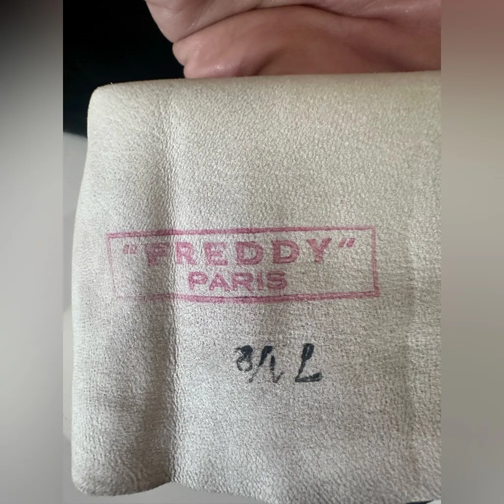 FREDDY PARIS VINTAGE LONG GLOVES BROWN SUEDE W GOLD LEATHER FINGER ACCENTS RARE - Image 10