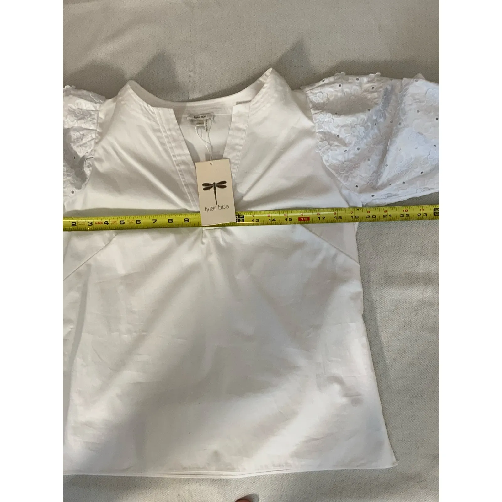 Tyler Boe‎ Jenny Embroidered Puff Sleeve Top White - Image 10