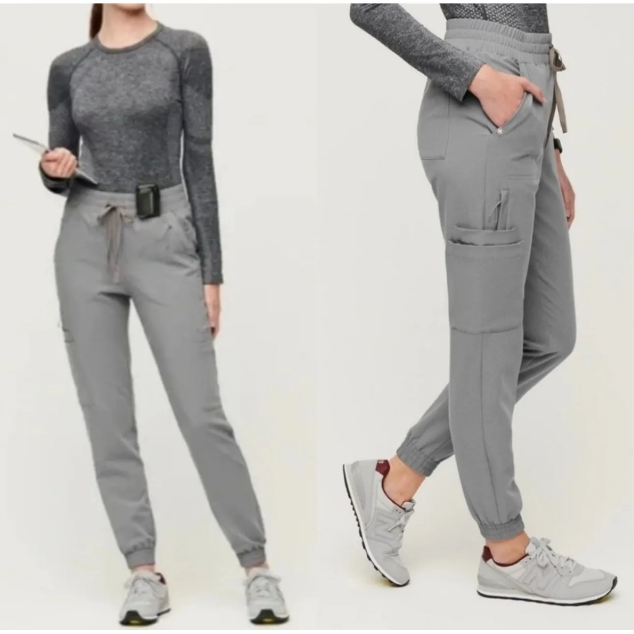FIGS Charlotte Slim Fit Scrub Pants Cargo Pockets Jogger Gray XXS NWT - Image 2