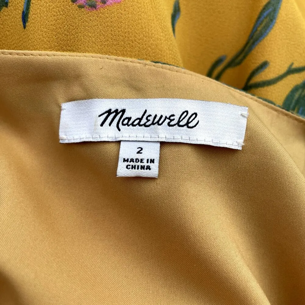 Madewell Yellow Sweetgrass Ruffle Sleeve Dress Painted Blooms 2 - Image 8