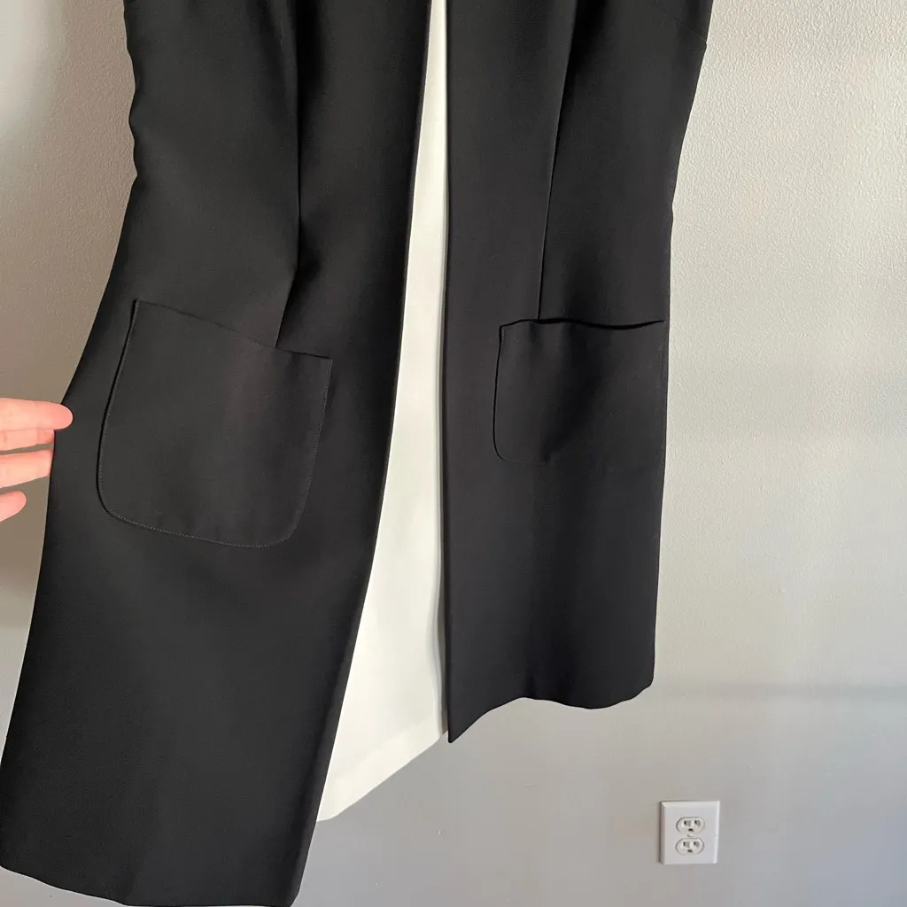 Jill Jill Stuart Black Bow Collar Shift Dress Ivory Inset Cap Sleeve Size 10 - Image 4