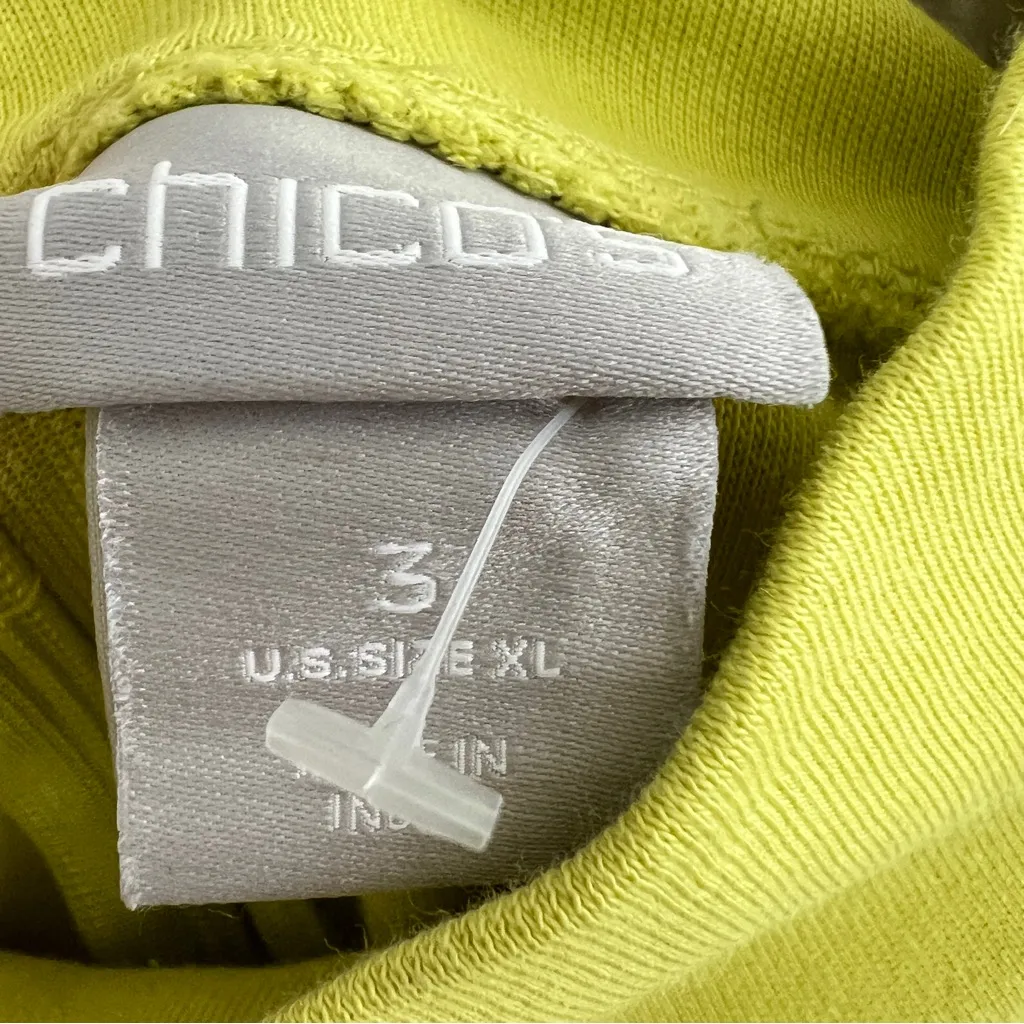 Chico’s Lime Green Women's tunic Top XLARGE Mock neck - Image 6