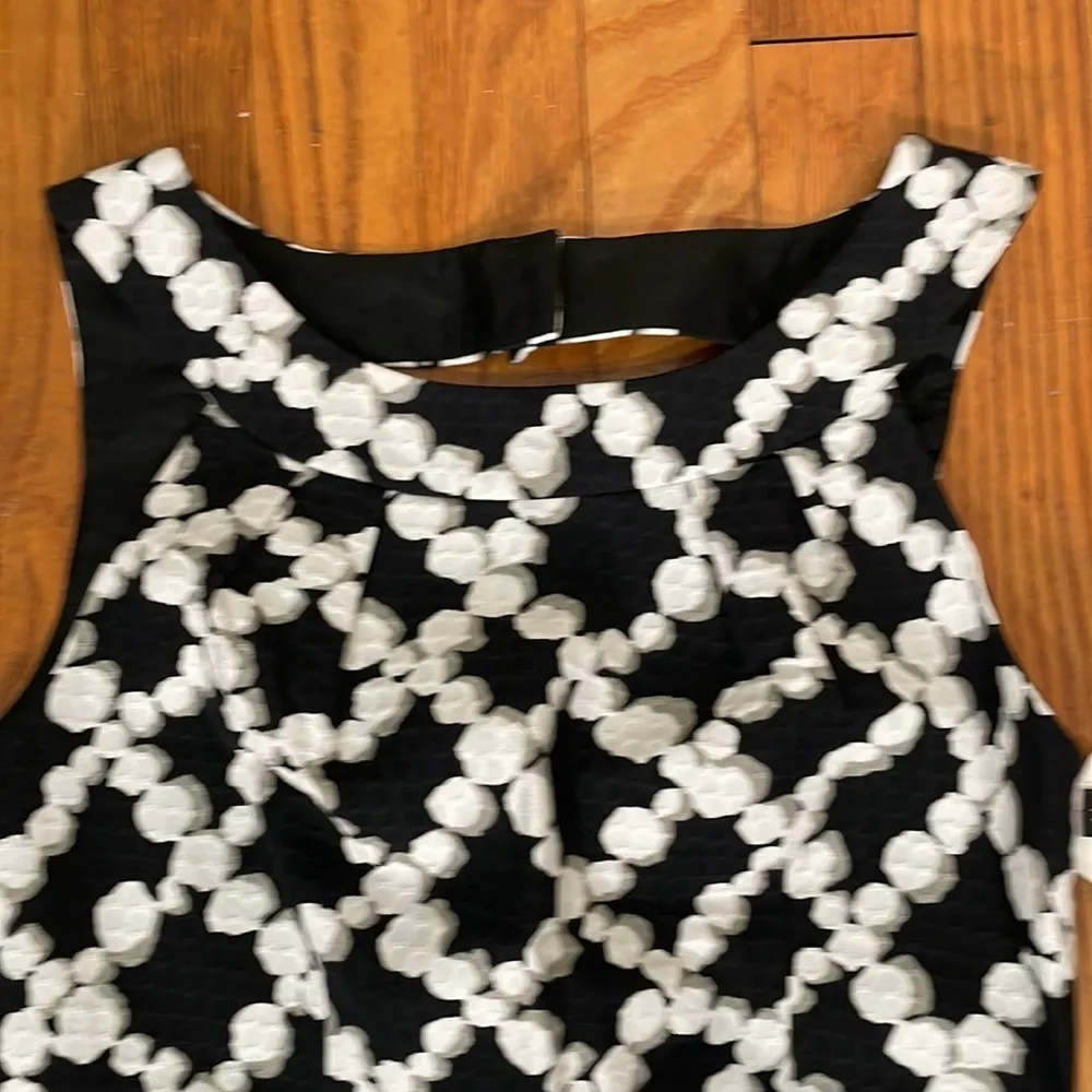 David‎ Meister Black White Geometric Pattern Sleeveless Sheath Dress Size 2 - Image 4