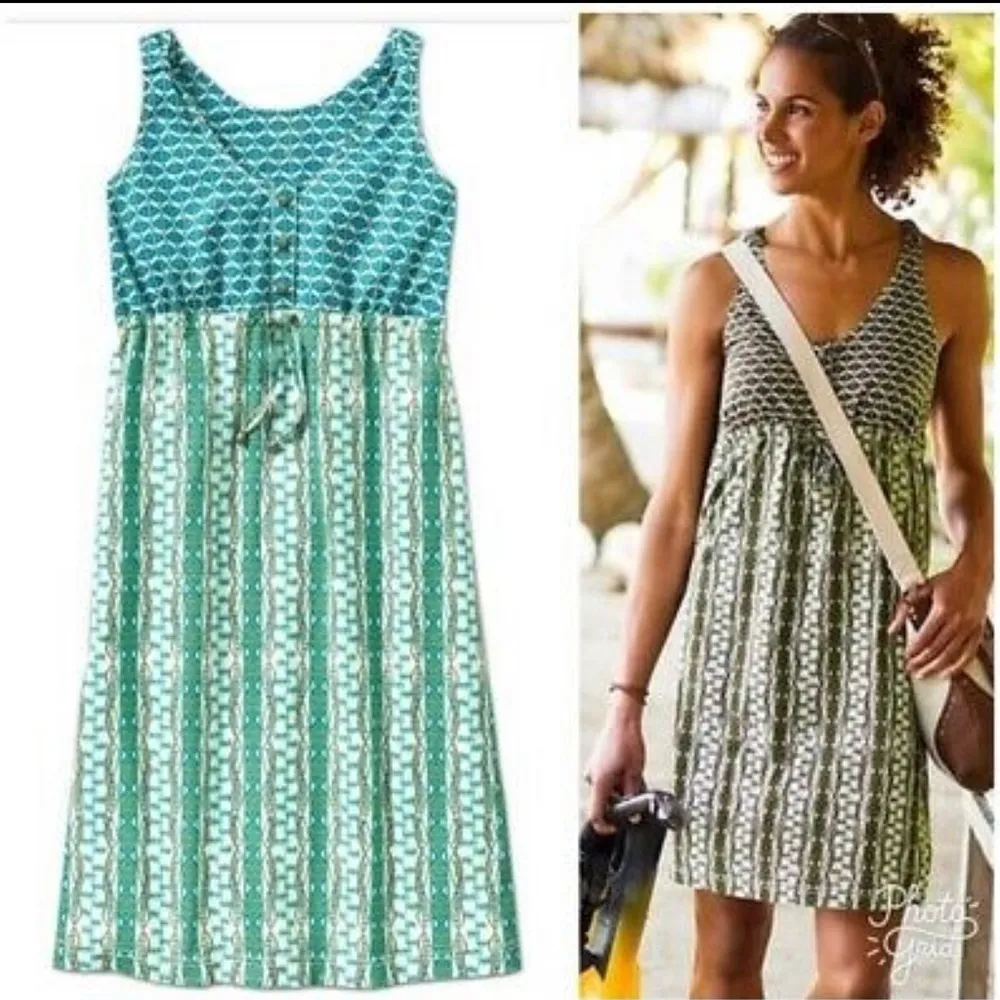 Athleta Blue Tank Spaghetti Strap Drawstring Mini Casual Dress - Image 14