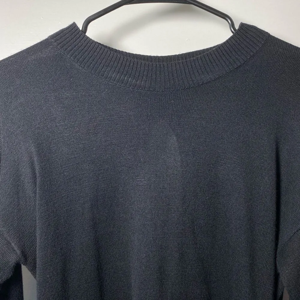 n:Philanthropy Ariel Open Crisscross Back Crewneck Sweater Black Sz Small - Image 4