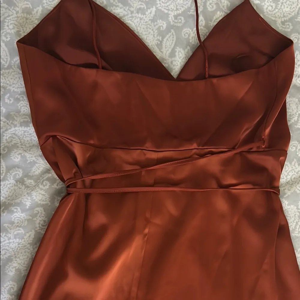 Showpo Terracotta Maxi Wrap Dress Brown Size 10 - Image 9